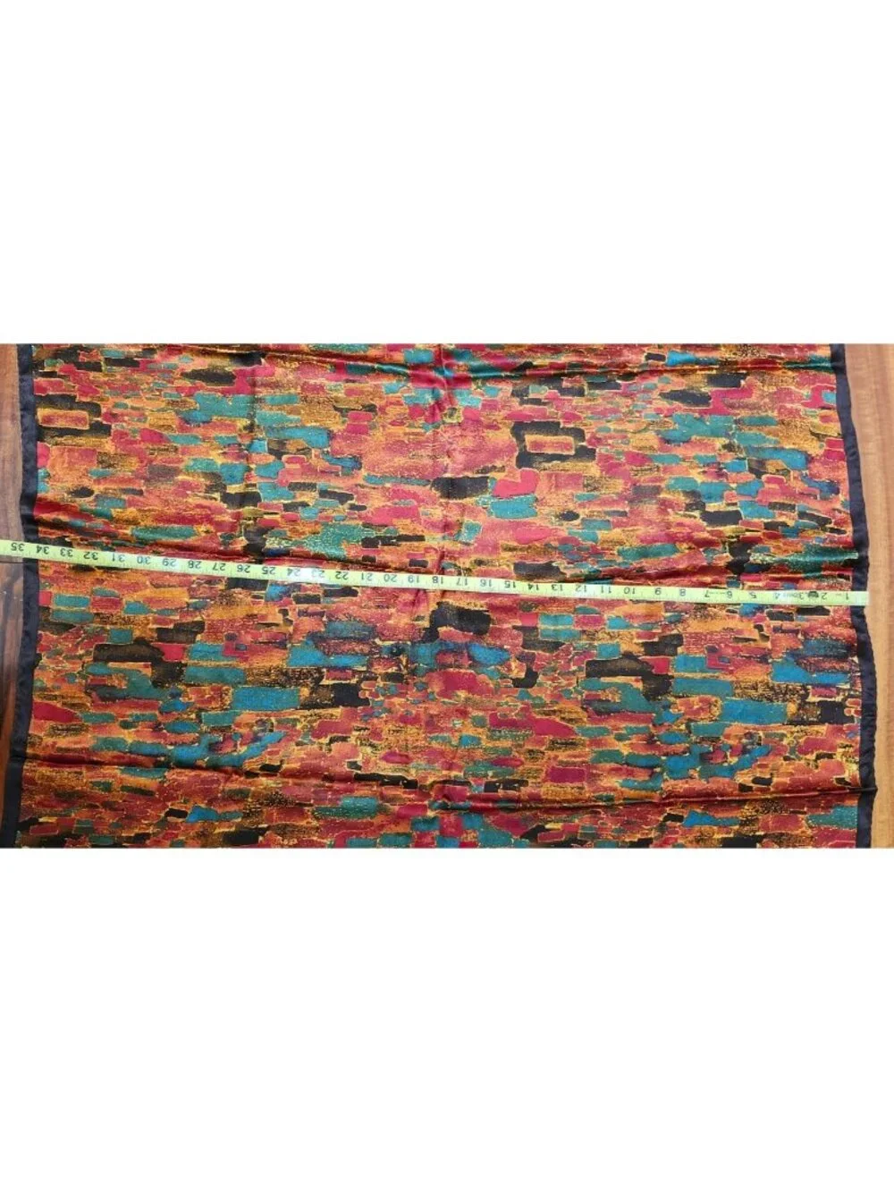 Vintage Anne Klein Silk Scarf 38x35 Abstract Multicolor Signed Square Wrap